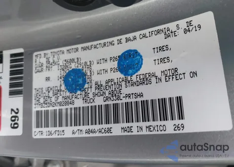 2019 Toyota Tacoma Trd Sport z USA, uszkodzony, nr VIN 3TMBZ5DN2KM020848